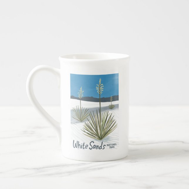 Caneca De Porcelana Parque Nacional White Sands Novo México Gypsum Yuc (Esquerda)