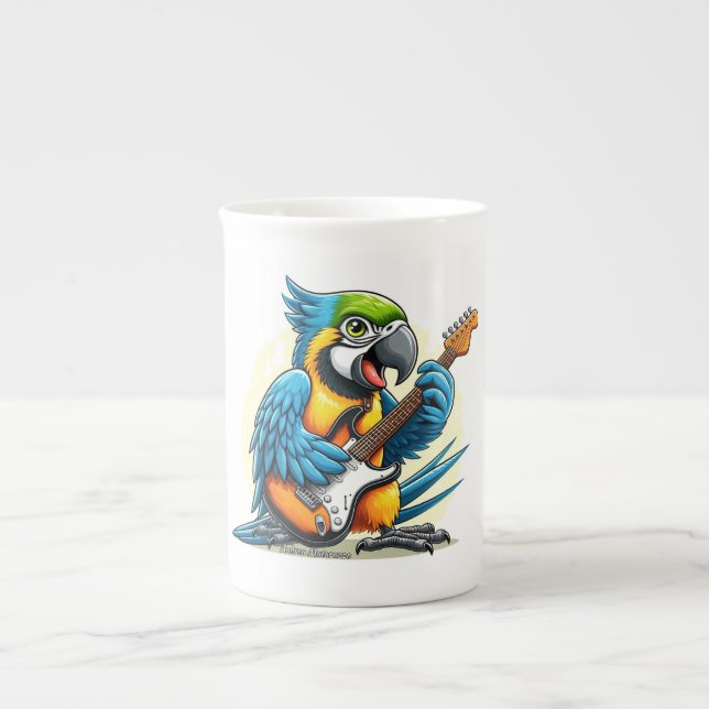 Caneca De Porcelana Parrot Rock Music (Frente)