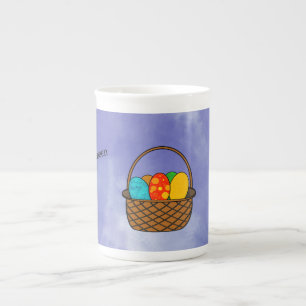 Caneca De Porcelana Páscoa cesto