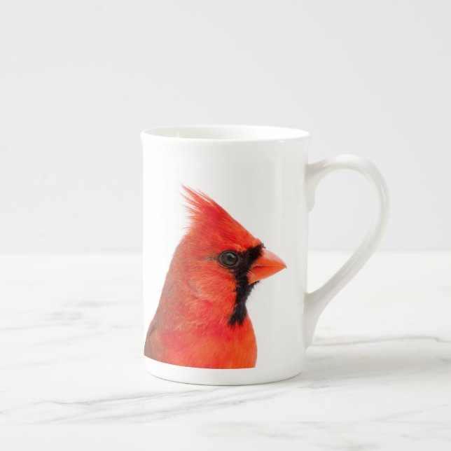 Caneca De Porcelana Pássaro Cardinal Vermelho (Direita)