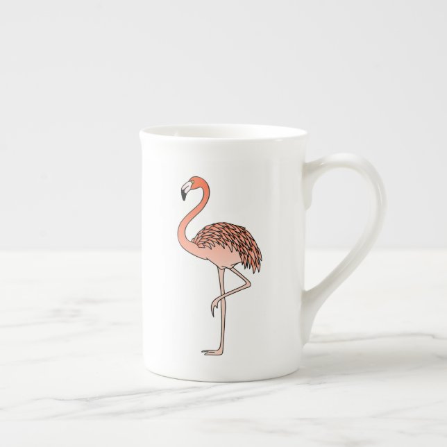 Caneca De Porcelana Pássaro Flamingo Rosa Lineart-57667 (Direita)