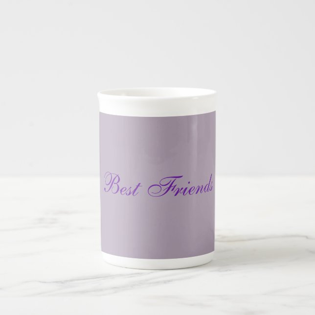 Caneca De Porcelana Pastel Mauve Melhores Amigos China Mug (Frente)