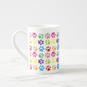 Caneca De Porcelana Patas Coloridas, Patas-Cães, Patas-Gatos