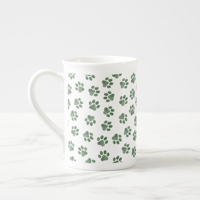Caneca De Porcelana patas, patas caninas, patas verdes (Esquerda)