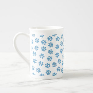 Caneca De Porcelana patas, patas de cães, patas azuis