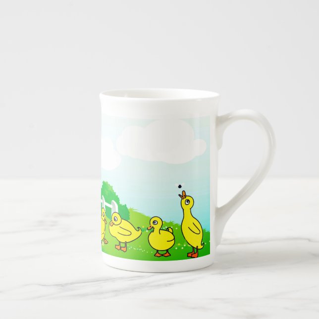 Caneca De Porcelana Pato-Mãe e Patos (Direita)