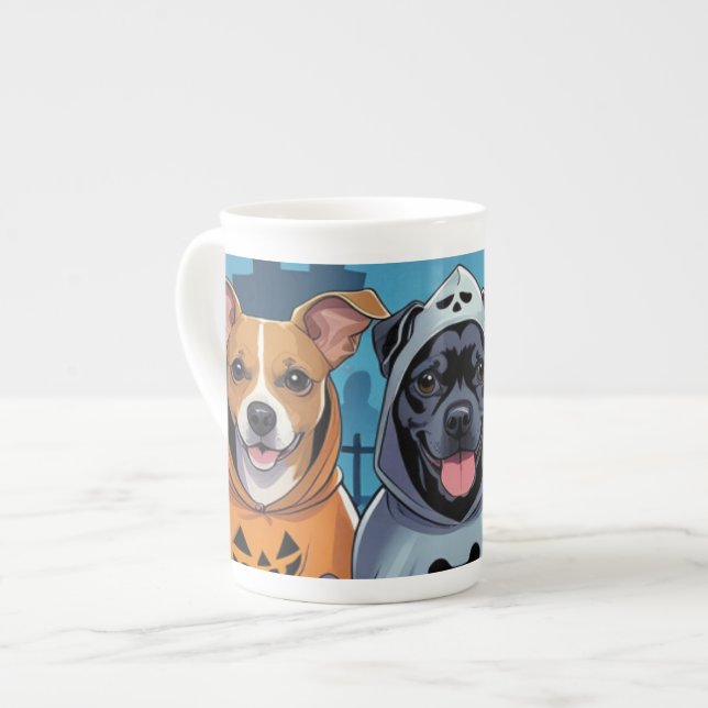 Caneca De Porcelana Paws & Swagger Halloween   (Frente Esquerda)