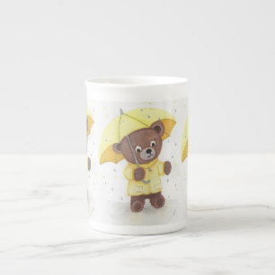 Caneca De Porcelana Pé-urso na Chuva