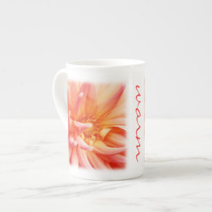 Caneca De Porcelana Peach colorida Dahlia