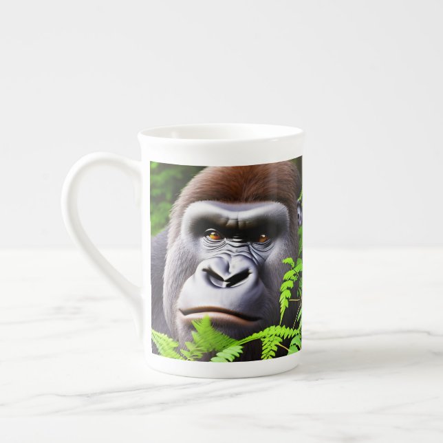 Caneca De Porcelana Peekaboo Gorilla, Copa China Óssea (Esquerda)