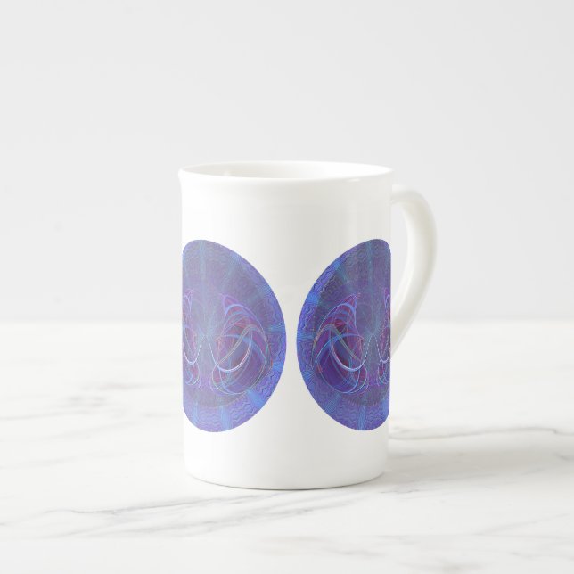 Caneca De Porcelana Peixes Fish Abstrato Art (Frente Esquerda)