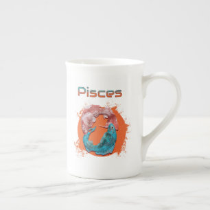 Caneca De Porcelana Peixes Peixes Zodíaco Horóscopo Signo de Água Astr