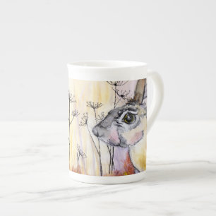 Caneca De Porcelana Pele de porcelana com lebre