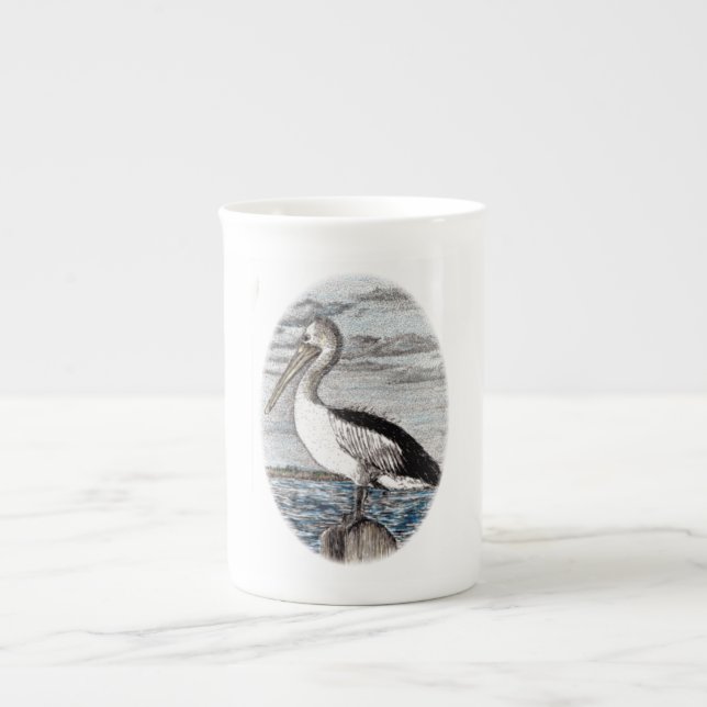 Caneca De Porcelana Pelican Bone China Mug (Frente)
