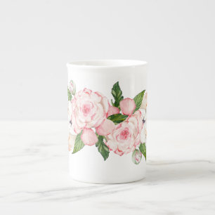 Caneca De Porcelana Peões de aquarelas de cor tenra
