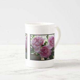 Caneca De Porcelana Peônias cor-de-rosa precioso