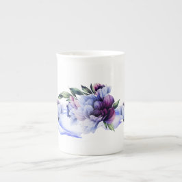Caneca De Porcelana Peony Noir Bone China Mug