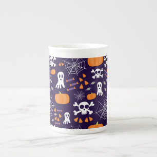 Caneca De Porcelana Personagens Divertidos e Assustadores de Halloween