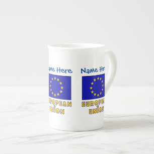 Caneca De Porcelana Personalização da Bandeira da União Europeia UE Az