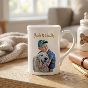 Caneca De Porcelana Personalizado com foto do cachorro e imagem do pro
