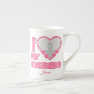 Caneca De Porcelana Personalizado Eu Amo Meu Marido - Adicionar Fotogr