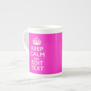 Caneca De Porcelana Personalizado Mantenha Calmo E Seu Decor Rosa De T