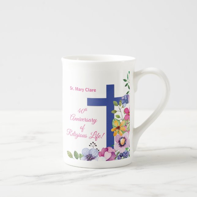 Caneca De Porcelana Personalizar, 40º Aniversário da Vida Religiosa da (Direita)