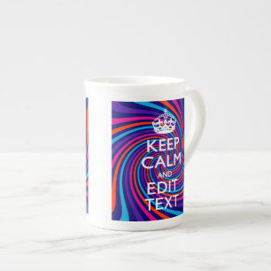 Caneca De Porcelana Personalize sua espiral Manter Texto Calmo Multico