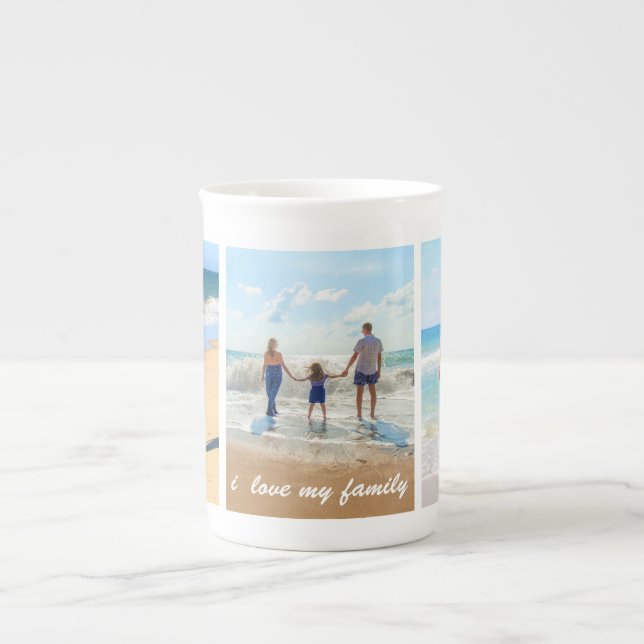 Caneca De Porcelana Personalize sua família Fotografia Colage Mug com  (Frente)