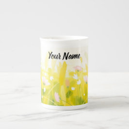 Caneca De Porcelana Personalized Abstract Spring Meadow