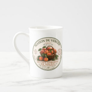 Caneca De Porcelana Pêssegos de Mercado de Agricultores Franceses Vint
