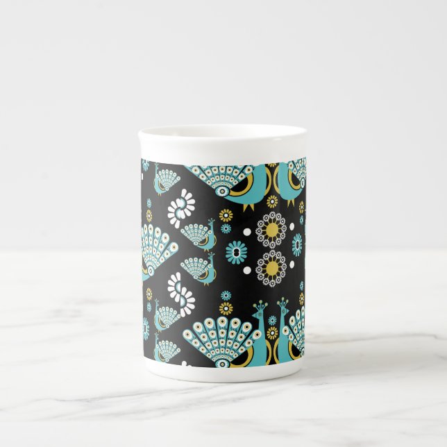 Caneca De Porcelana Pheasants Peacock Art (Frente)