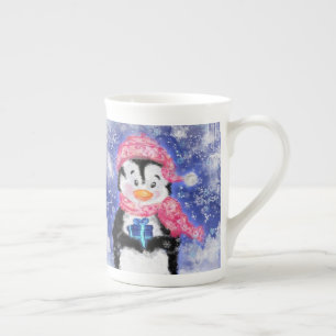 Caneca De Porcelana Pinguim Feliz - Natal -