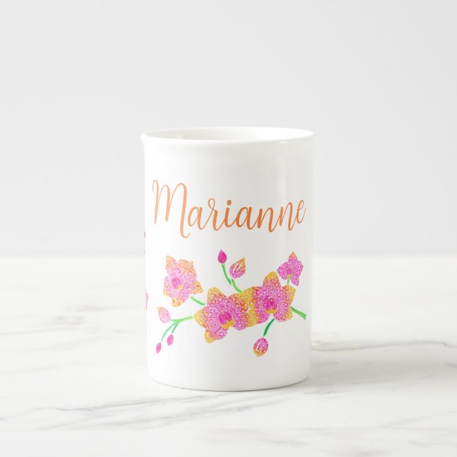 Caneca De Porcelana Pink Orchid Coffee Mug (Frente)