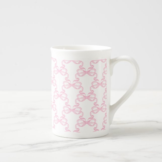 Caneca De Porcelana Pink Ribbon Bow (Direita)