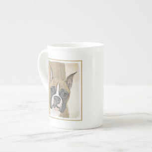 Caneca De Porcelana Pintura de Boxer - Arte de Cachorro Original Bonit