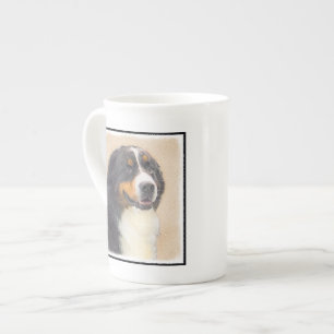 Caneca De Porcelana Pintura De Cão Da Montanha Bernese - Arte Origina