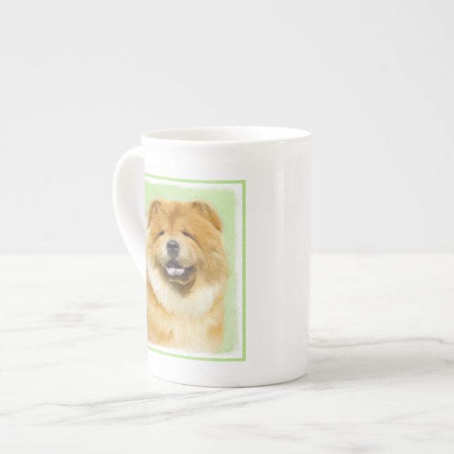 Caneca De Porcelana Pintura De Chow Chow - Arte De Cachorro Original (Frente Esquerda)