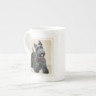 Caneca De Porcelana Pintura de Terrier do Scottish - arte original