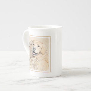 Caneca De Porcelana Pintura do ouro Retriever - Arte Cachorra Original