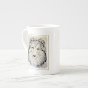 Caneca De Porcelana Pintura do Sheepdog de Shetland - arte original