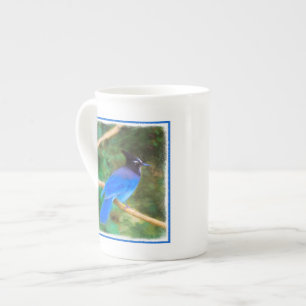 Caneca De Porcelana Pintura em Jay de Steller - Arte original sobre p