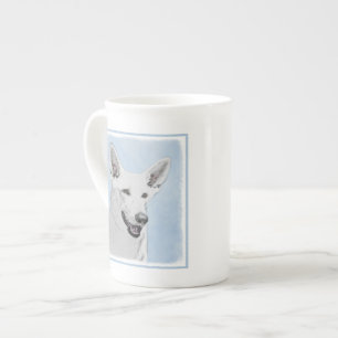 Caneca De Porcelana Pintura em Pastor Branco - Arte de Cachorro Origin