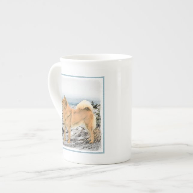 Caneca De Porcelana Pintura em Seashore - Arte Canina (Frente Esquerda)