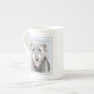 Caneca De Porcelana Pintura em Wolfhound Irlandês - Arte Cão Origina