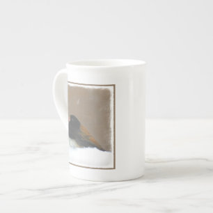 Caneca De Porcelana Pintura Escuro-Eyed do Junco - arte original do