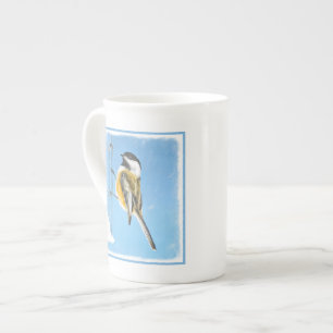 Caneca De Porcelana Pintura no alimentador - Arte de pássaro original