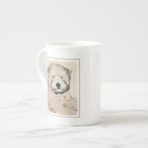 Caneca De Porcelana Pintura Original de Terrier Wheaten de Capa Macia