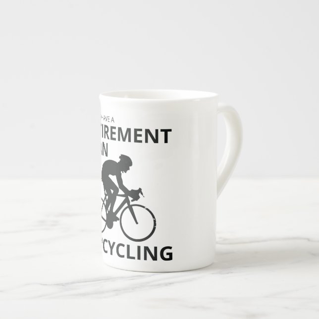 Caneca De Porcelana Planejo andar de bicicleta quando me aposentar (Frente Esquerda)