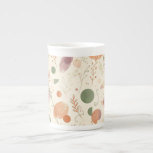 Caneca De Porcelana Pó de Terracota Queimada Sage Empoeirado Boho Dese
